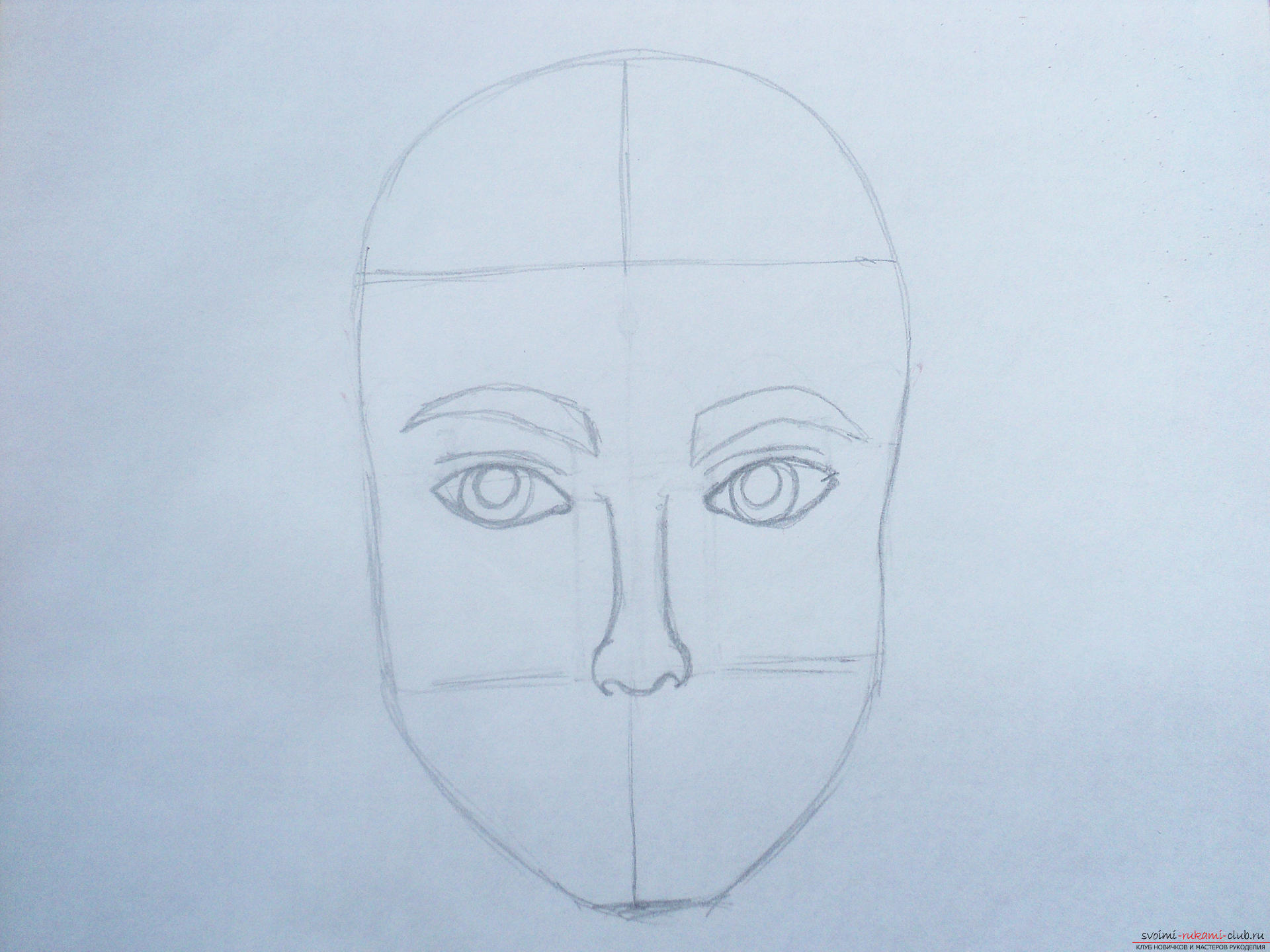 Подробный мастер-класс с фото научит как нарисовать лицо карандашом поэтапно, покажет как нарисовать портрет для начинающих.. Фото №8